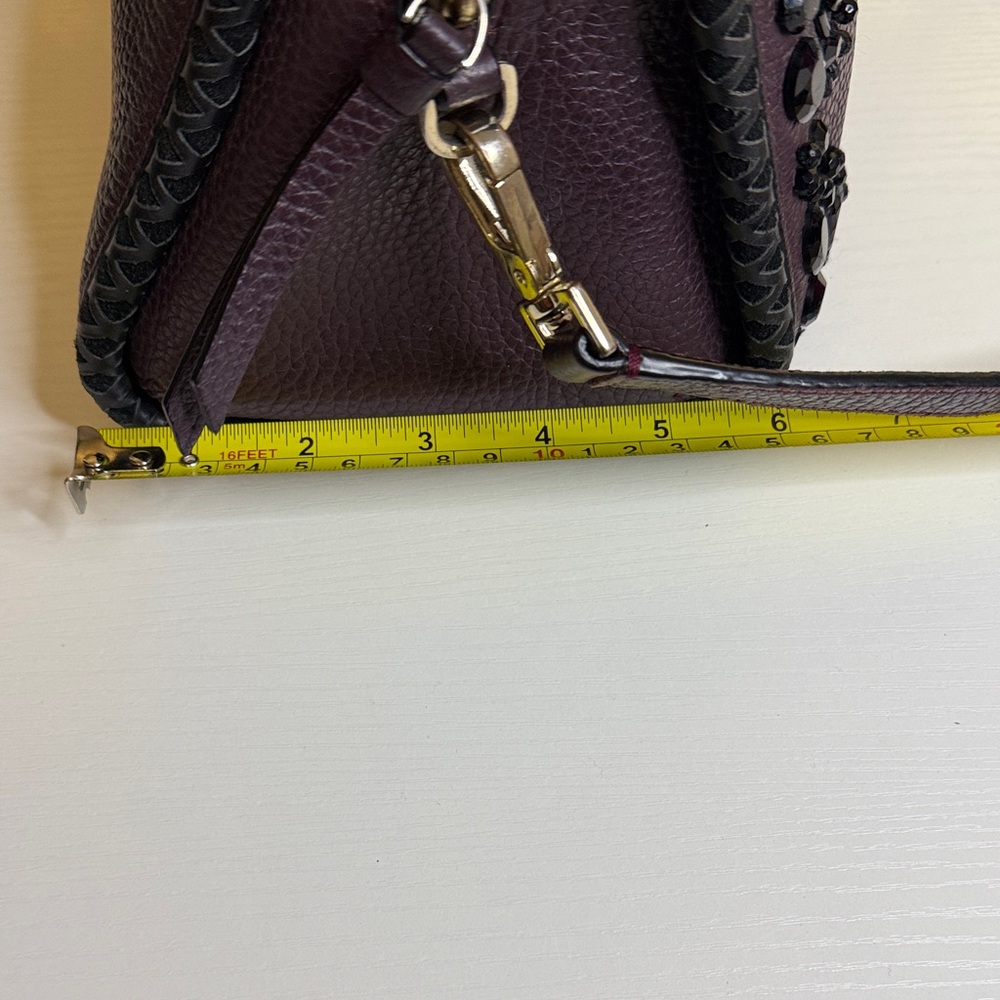 Kate Spade Anderson Way Reiley embellished satchel in deep plum pebbled leather - Picture 15 of 16